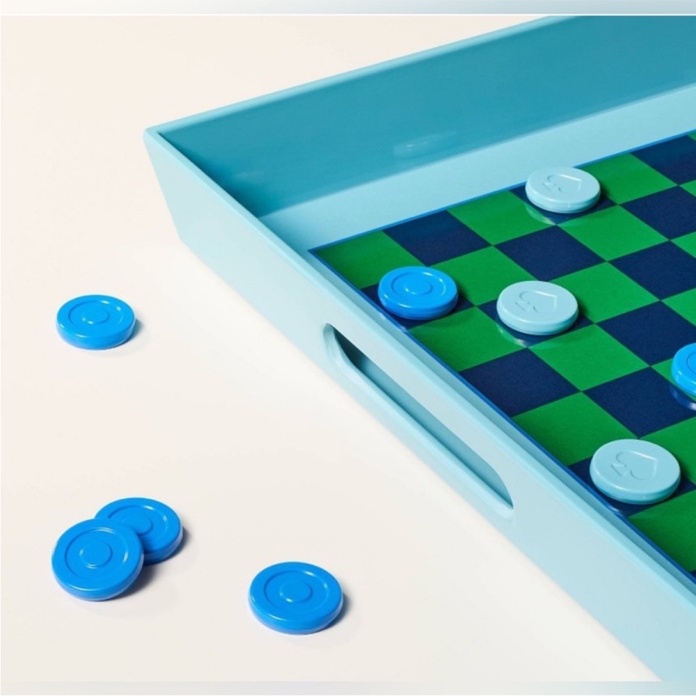 NWT Kate Spade x Target Melamine 2-in-1 Checkers and Serve Tray Game Set - Picture 3 of 5
